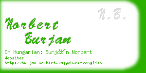 norbert burjan business card